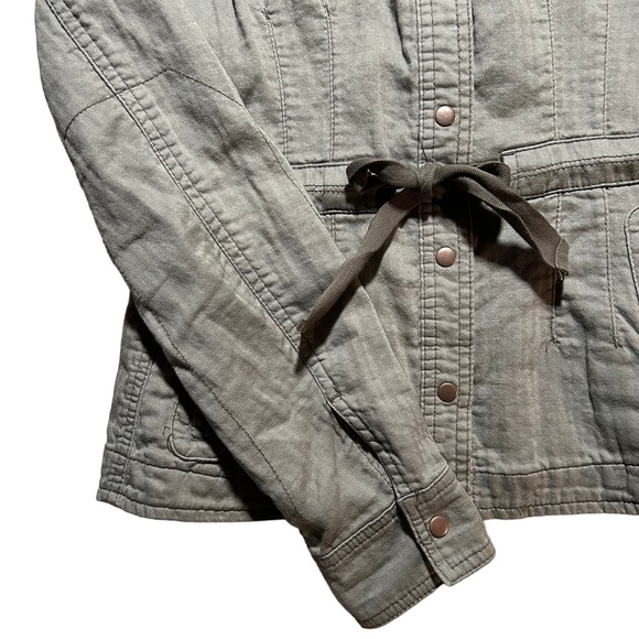 DAUGHTERS OF THE LIBERATION Lightweight Khaki Tie Waist Utility Jacket Women 2 - Picture 6 of 7
